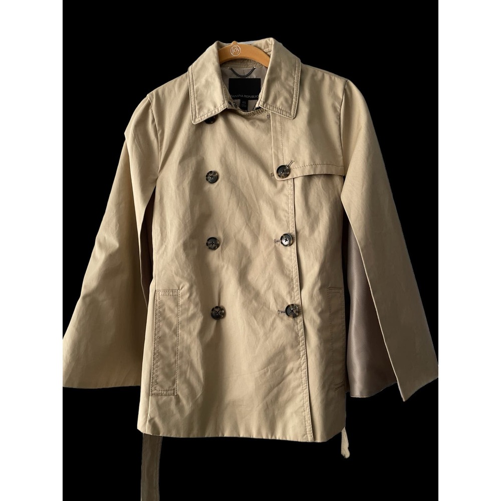 Banana Republic size extra small tan cape / trench coat double breasted NWT
